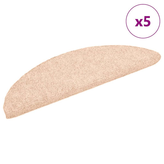 Stufenmatten Selbstklebend 5 Stk. 56x17x3 cm Hellbraun Halbrund