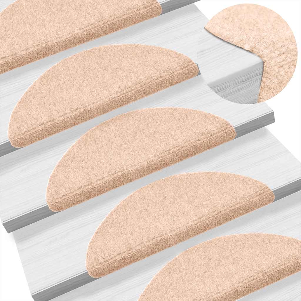 Stufenmatten Selbstklebend 5 Stk. 56x17x3 cm Hellbraun Halbrund