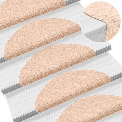 Stufenmatten Selbstklebend 5 Stk. 56x17x3 cm Hellbraun Halbrund