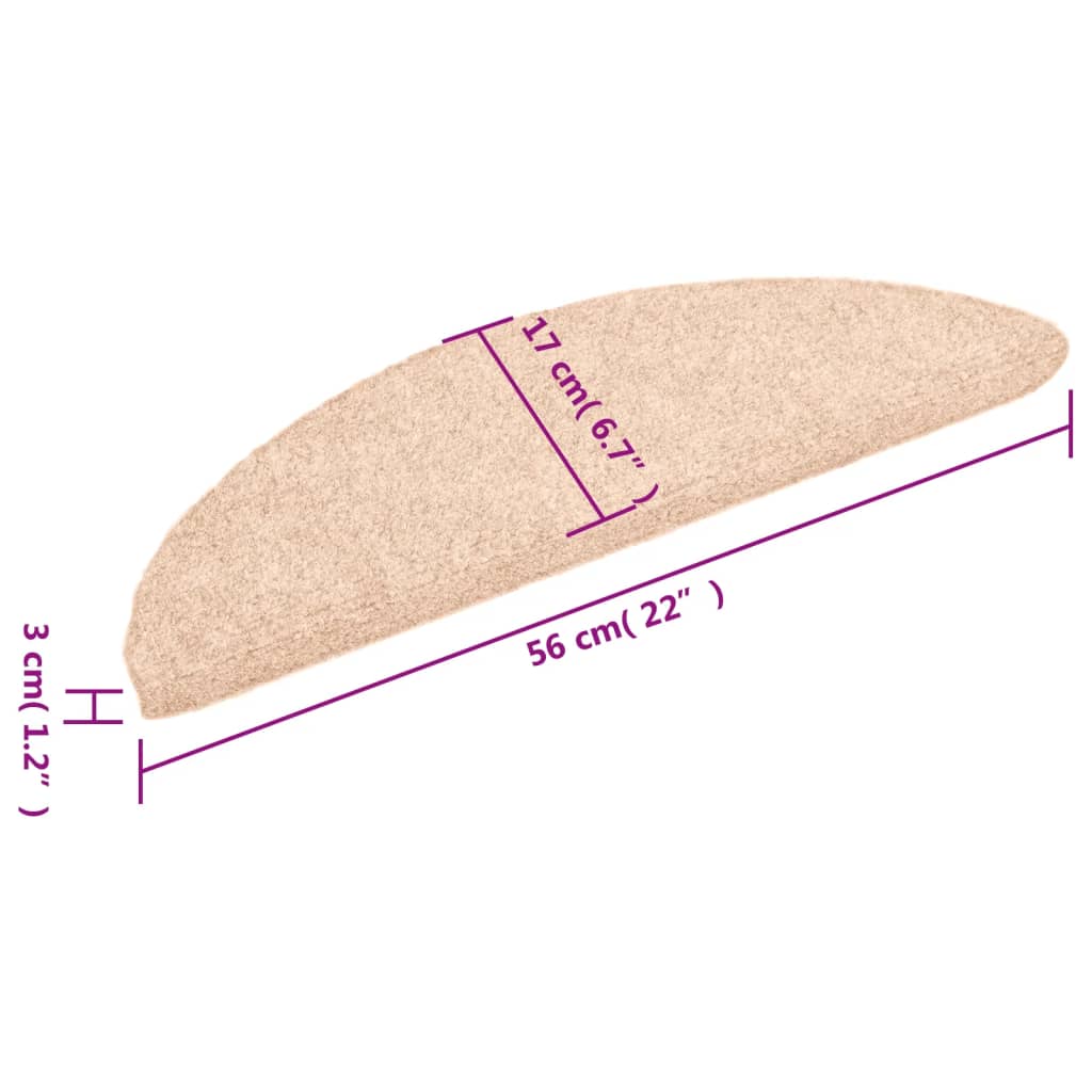 Stufenmatten Selbstklebend 5 Stk. 56x17x3 cm Hellbraun Halbrund