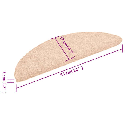 Stufenmatten Selbstklebend 5 Stk. 56x17x3 cm Hellbraun Halbrund