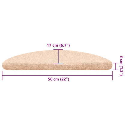 Stufenmatten Selbstklebend 5 Stk. 56x17x3 cm Hellbraun Halbrund