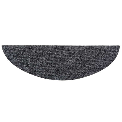 Stufenmatten Selbstklebend 10 Stk. 56x17x3 cm Dunkelgrau Halbrund