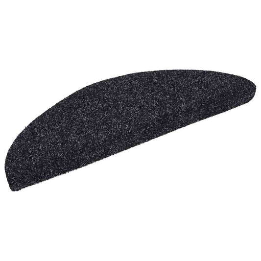 Stufenmatten Selbstklebend 10 Stk. 56x17x3 cm Schwarz Halbrund