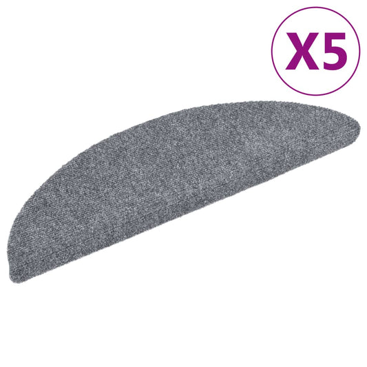 Stufenmatten Selbstklebend 5 Stk. 56x17x3 cm Hellgrau Halbrund