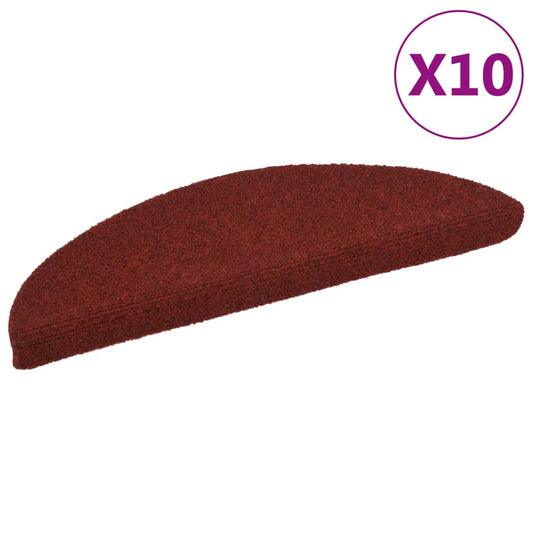 Stufenmatten Selbstklebend 10 Stk. 56x17x3 cm Bordeauxrot Halbrund