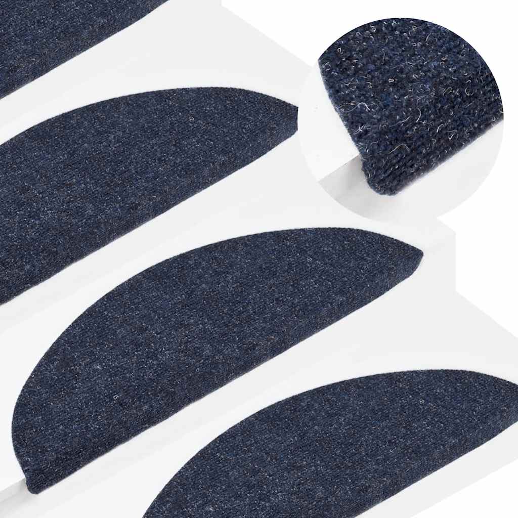Stufenmatten Selbstklebend 5 Stk. 56x17x3 cm Blau Halbrund