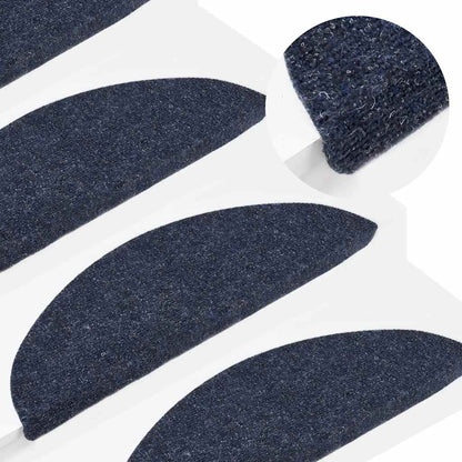 Stufenmatten Selbstklebend 10 Stk. 56x17x3 cm Blau Halbrund