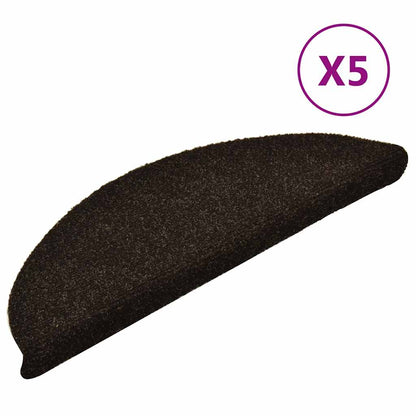 Stufenmatten Selbstklebend 5 Stk. 56x17x3 cm Dunkelbraun Halbrund