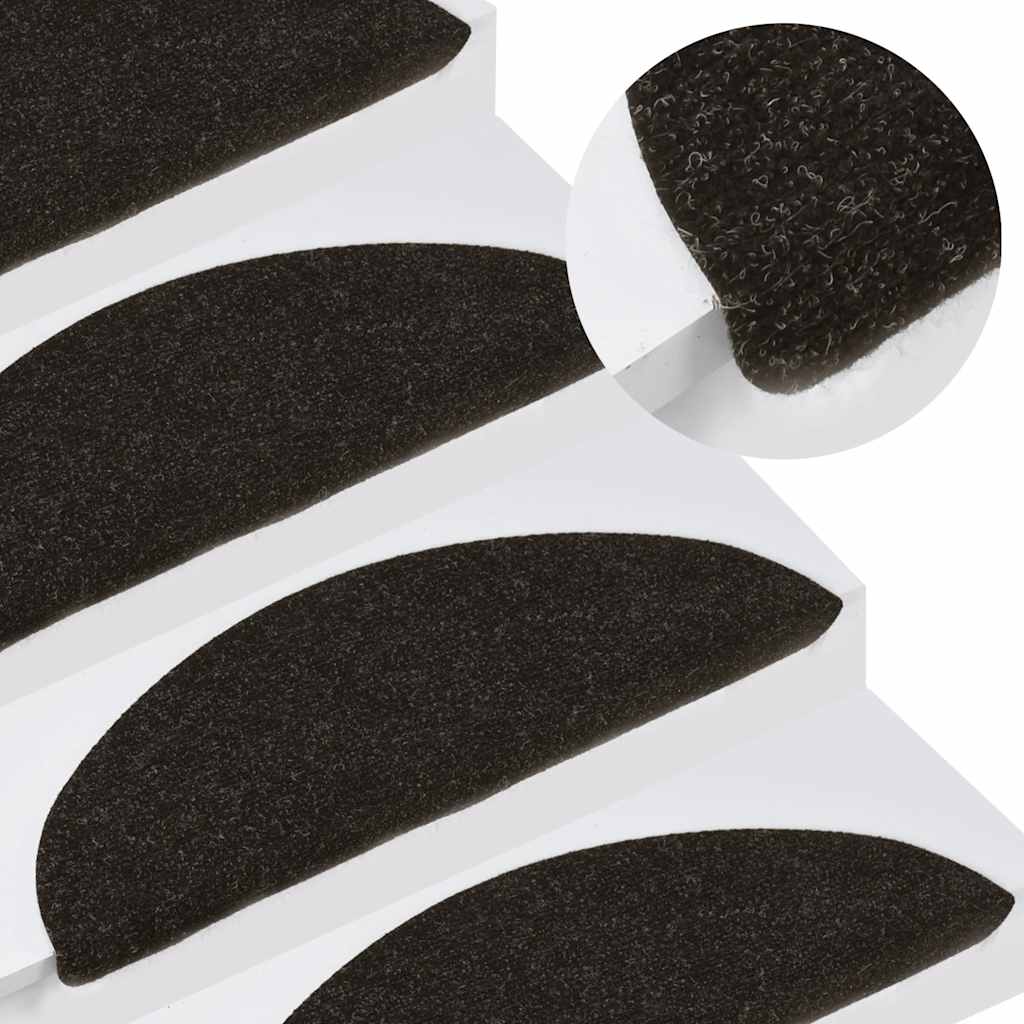 Stufenmatten Selbstklebend 5 Stk. 56x17x3 cm Dunkelbraun Halbrund