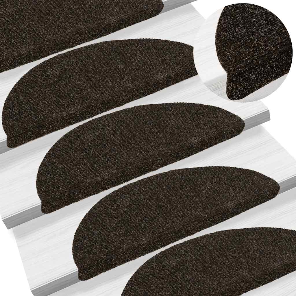 Stufenmatten Selbstklebend 5 Stk. 56x17x3 cm Dunkelbraun Halbrund