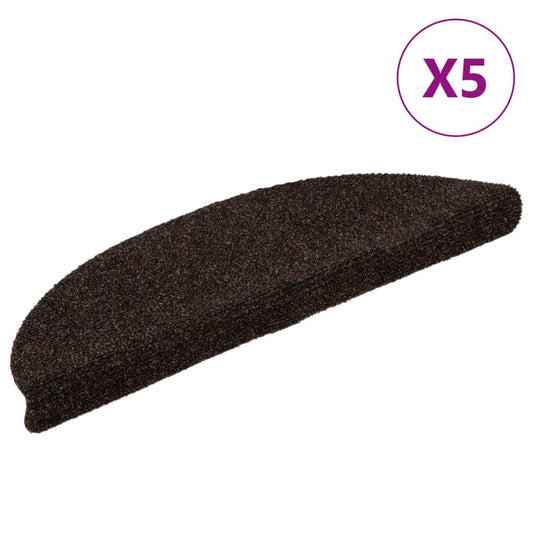 Stufenmatten Selbstklebend 5 Stk. 56x17x3 cm Braun Halbrund