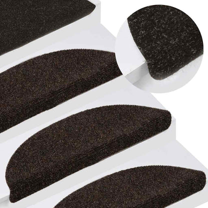 Stufenmatten Selbstklebend 5 Stk. 56x17x3 cm Braun Halbrund