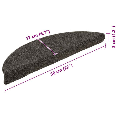 Stufenmatten Selbstklebend 5 Stk. 56x17x3 cm Anthrazit Halbrund