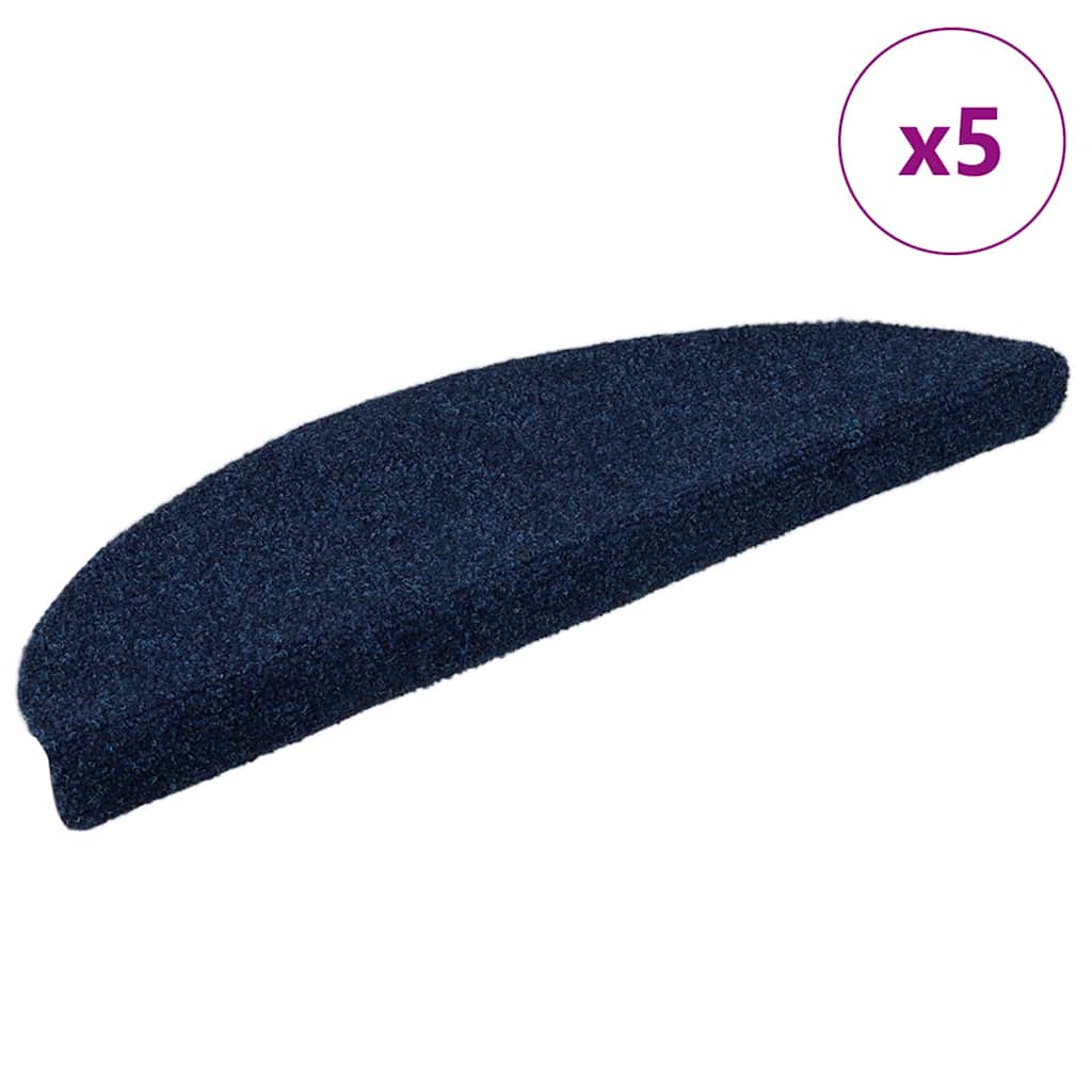 Stufenmatten Selbstklebend 5 Stk. 56x17x3 cm Marineblau Halbrund