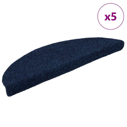 Stufenmatten Selbstklebend 5 Stk. 56x17x3 cm Marineblau Halbrund