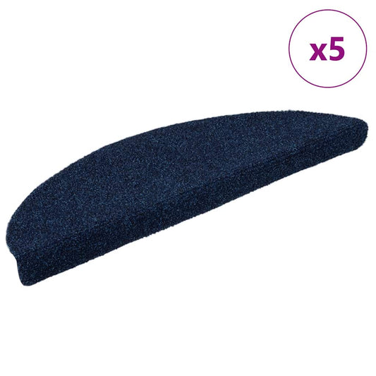 Stufenmatten Selbstklebend 5 Stk. 56x17x3 cm Marineblau Halbrund
