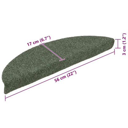 Stufenmatten Selbstklebend 5 Stk. 56x17x3 cm Grün Halbrund