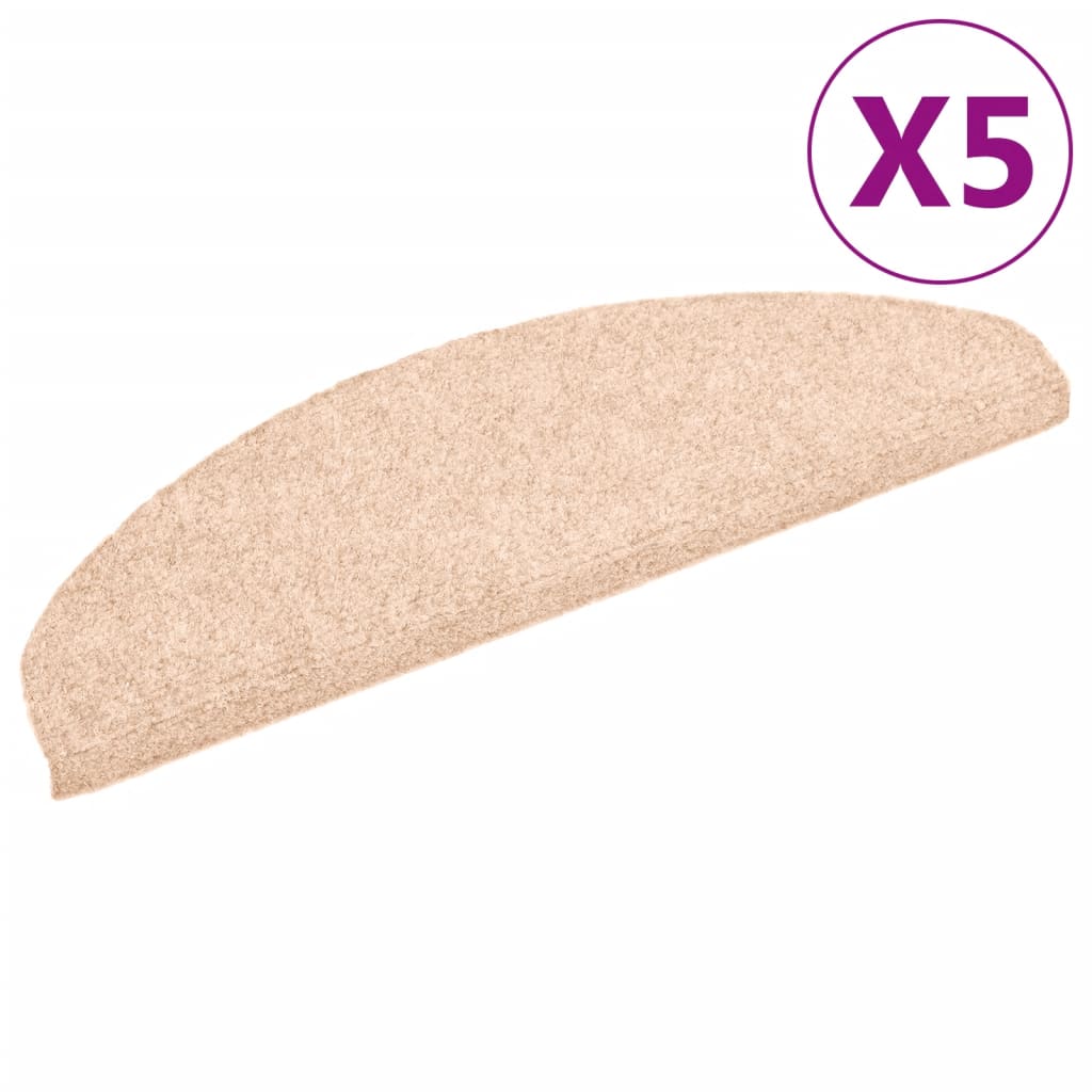 Stufenmatten Selbstklebend 5 Stk. 65x21x4 cm Hellbraun Halbrund Groß