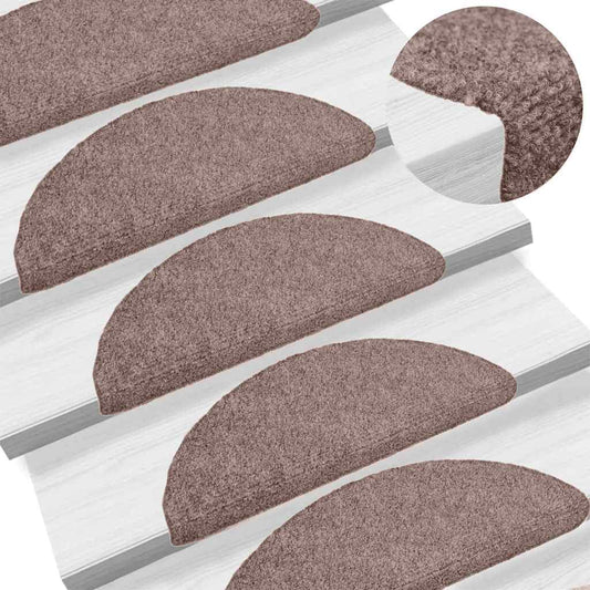 Stufenmatten Selbstklebend 10 Stk. 65x21x4 cm Hellbraun Halbrund Groß
