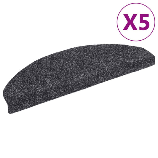 Stufenmatten Selbstklebend 5 Stk. 65x21x4 cm Dunkelgrau Halbrund Groß