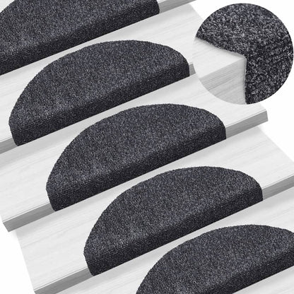 Stufenmatten Selbstklebend 10 Stk. 65x21x4 cm Dunkelgrau Halbrund Groß
