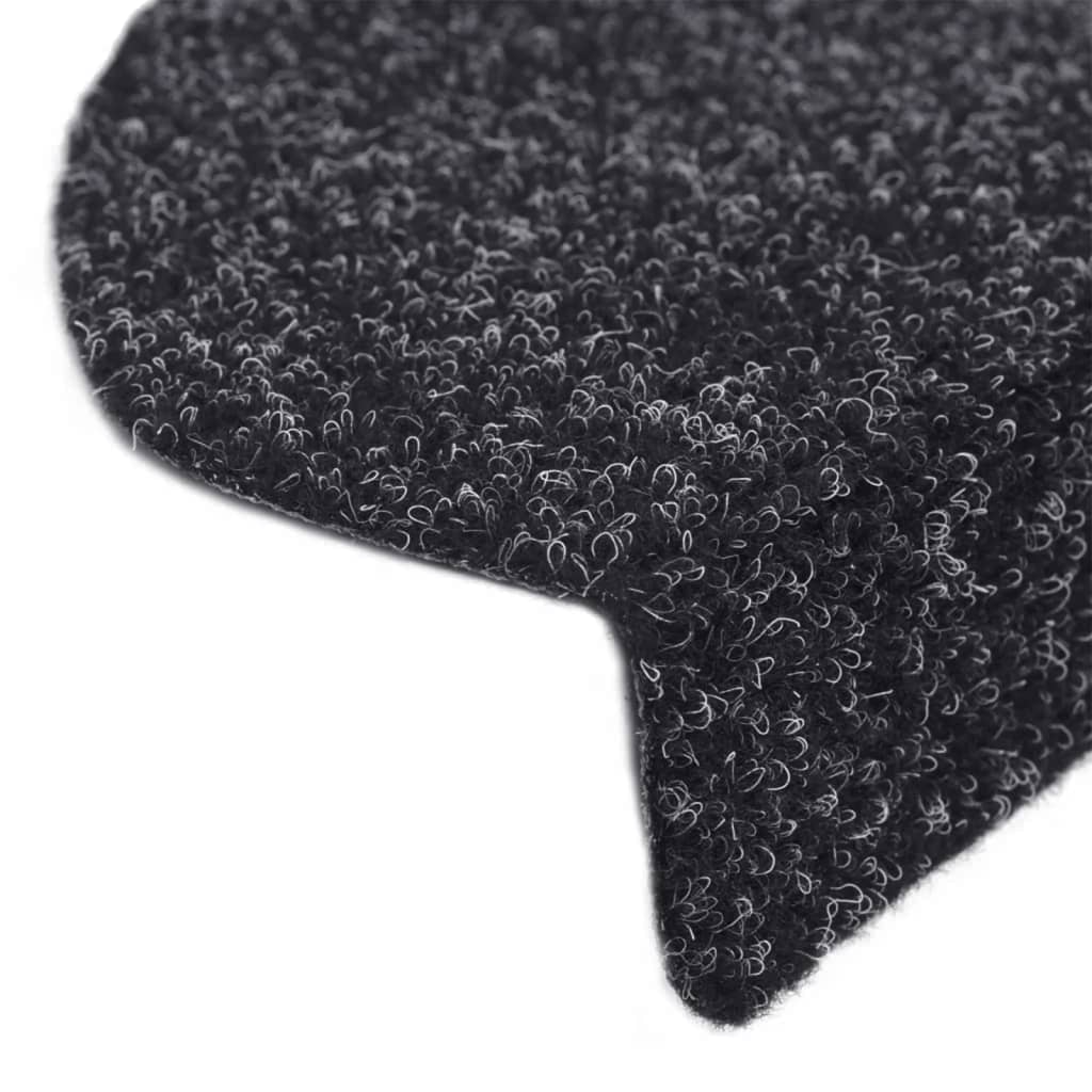 Stufenmatten Selbstklebend 5 Stk. 65x21x4 cm Schwarz Halbrund Groß