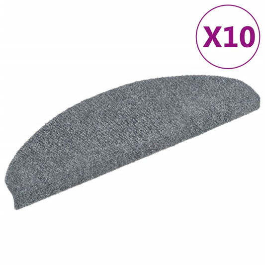 Stufenmatten Selbstklebend 10 Stk. 65x21x4 cm Hellgrau Halbrund Groß