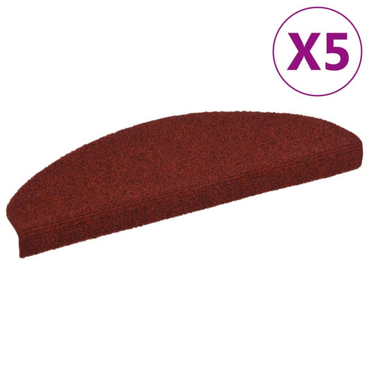 Stufenmatten Selbstklebend 5 Stk. 65x21x4 cm Bordeauxrot Halbrund Groß
