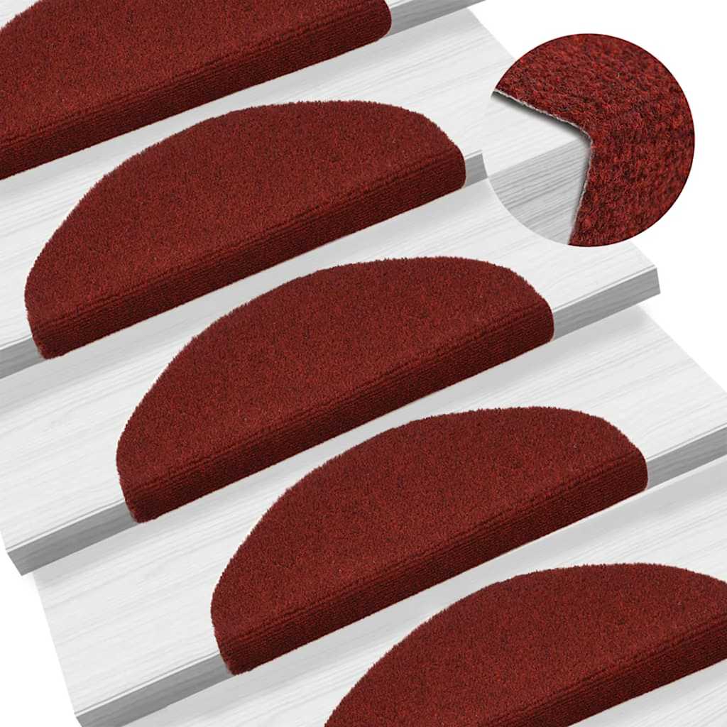 Stufenmatten Selbstklebend 5 Stk. 65x21x4 cm Bordeauxrot Halbrund Groß