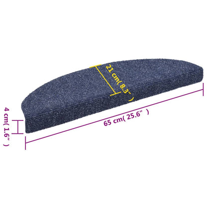 Stufenmatten Selbstklebend 5 Stk. 65x21x4 cm Blau Halbrund Groß