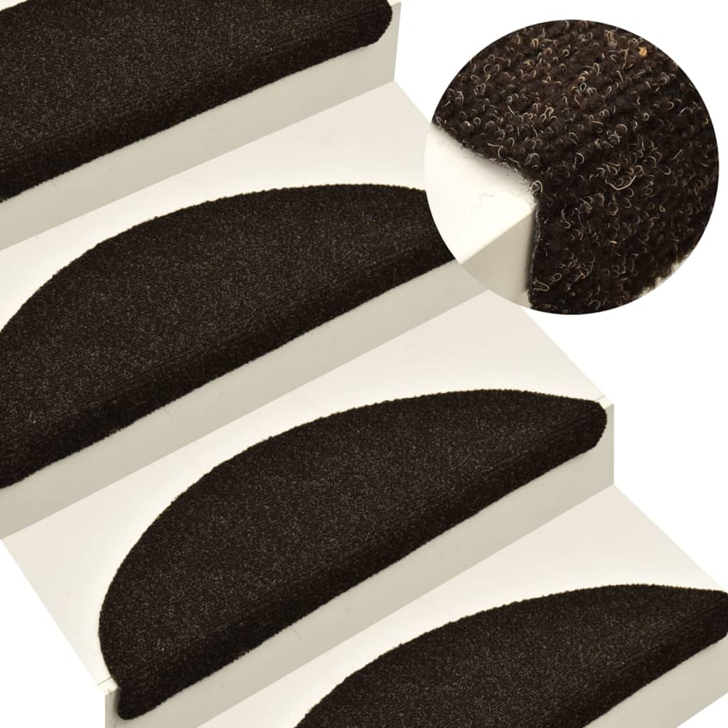 Stufenmatten Selbstklebend 5 Stk. 65x21x4 cm Dunkelbraun Halbrund Groß