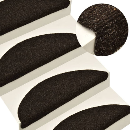 Stufenmatten Selbstklebend 5 Stk. 65x21x4 cm Dunkelbraun Halbrund Groß