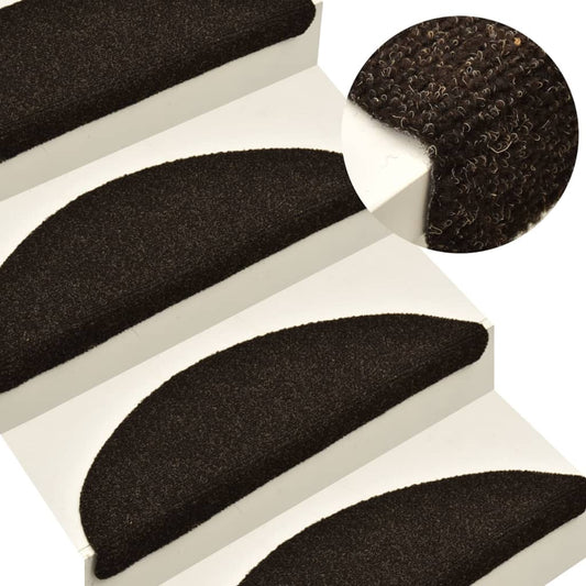 Stufenmatten Selbstklebend 5 Stk. 65x21x4 cm Dunkelbraun Halbrund Groß