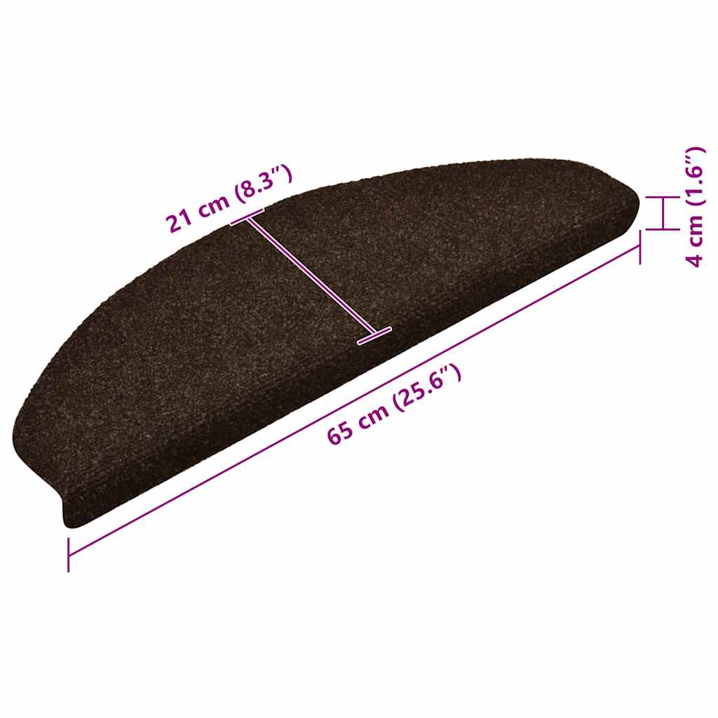 Stufenmatten Selbstklebend 5 Stk. 65x21x4 cm Braun Halbrund Groß