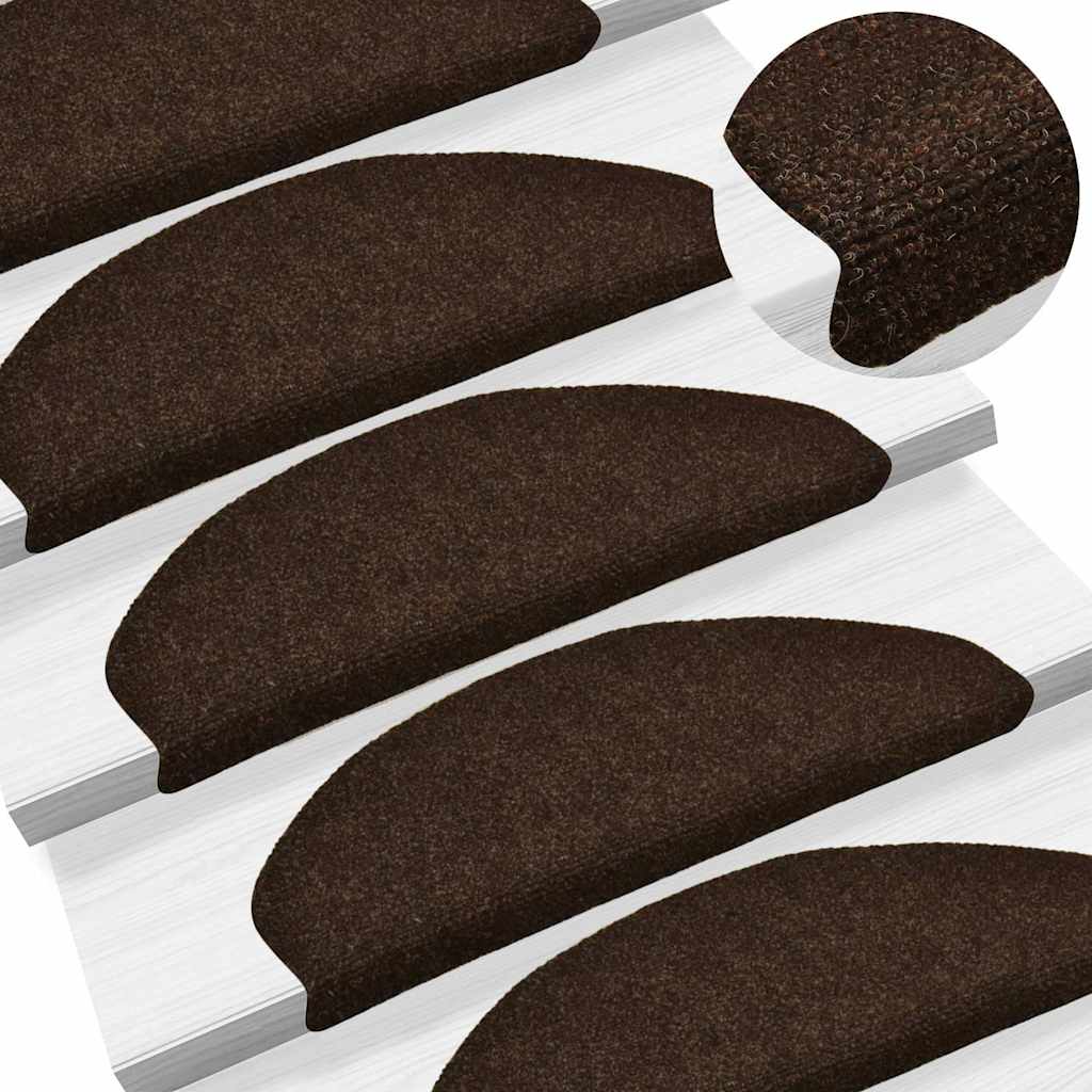 Stufenmatten Selbstklebend 10 Stk. 65x21x4 cm Braun Halbrund Groß