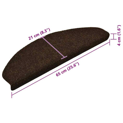 Stufenmatten Selbstklebend 10 Stk. 65x21x4 cm Braun Halbrund Groß
