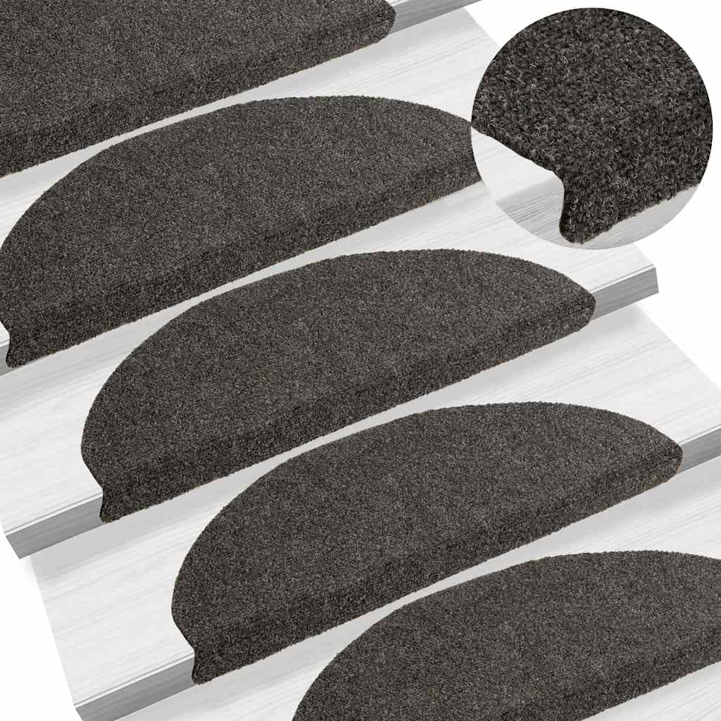 Stufenmatten Selbstklebend 5 Stk. 65x21x4 cm Anthrazit Halbrund Groß