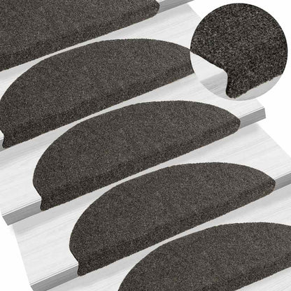 Stufenmatten Selbstklebend 5 Stk. 65x21x4 cm Anthrazit Halbrund Groß