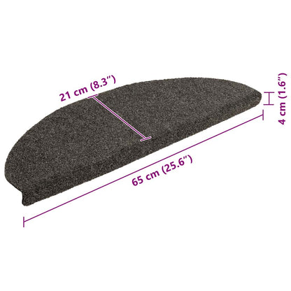 Stufenmatten Selbstklebend 5 Stk. 65x21x4 cm Anthrazit Halbrund Groß