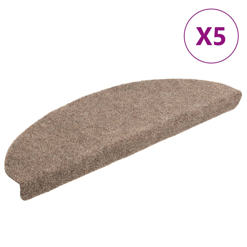 Stufenmatten Selbstklebend 5 Stk. 65x21x4 cm Beige Halbrund Groß