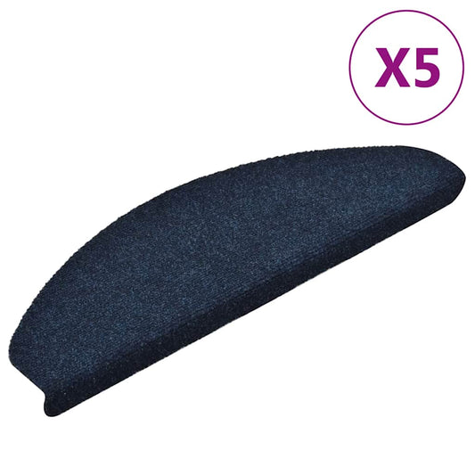 Stufenmatten Selbstklebend 5 Stk. 65x21x4 cm Marineblau Halbrund Groß