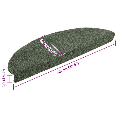 Stufenmatten Selbstklebend 5 Stk. 65x21x4 cm Grün Halbrund Groß