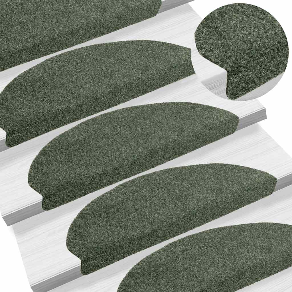 Stufenmatten Selbstklebend 5 Stk. 65x21x4 cm Grün Halbrund Groß