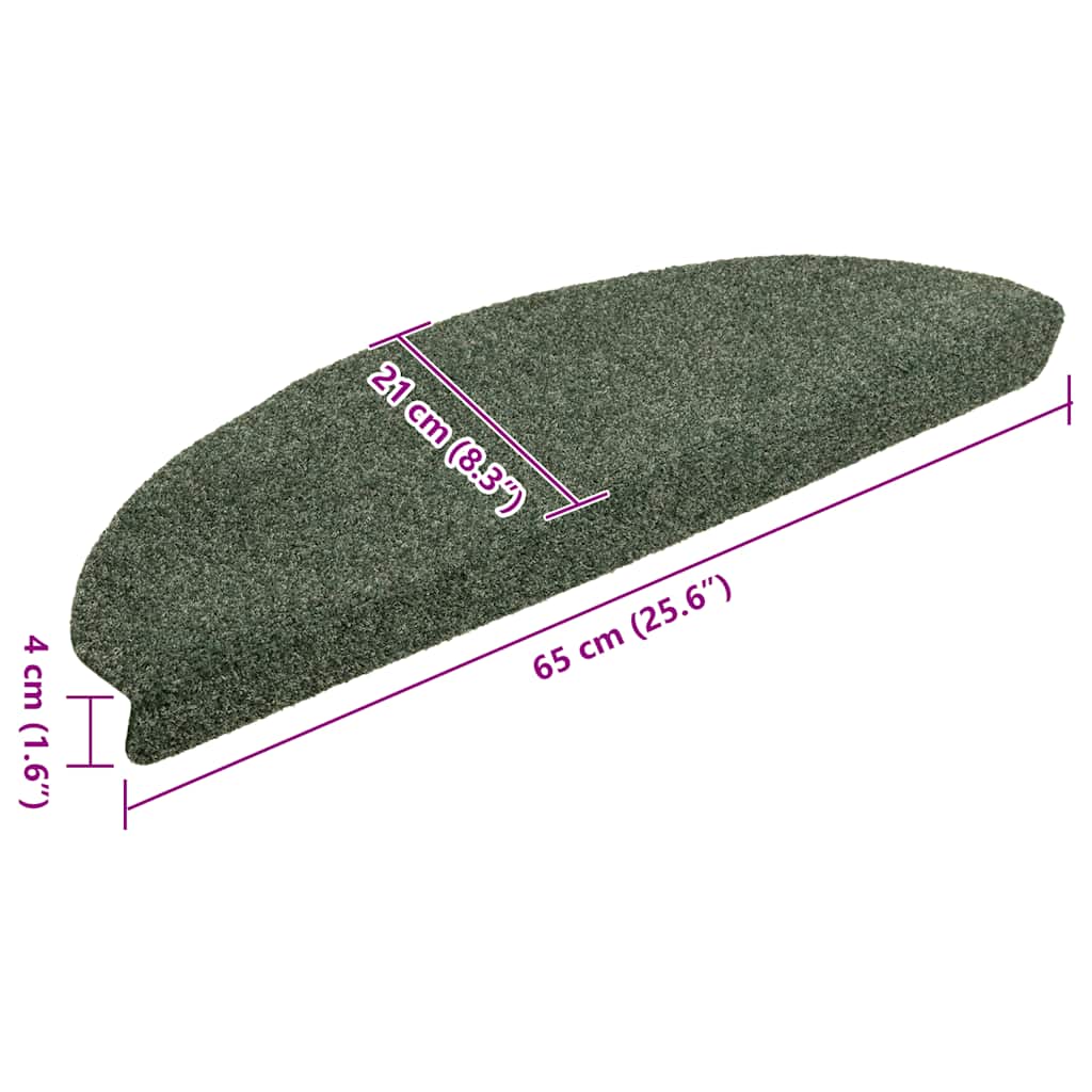 Stufenmatten Selbstklebend 10 Stk. 65x21x4 cm Grün Halbrund Groß