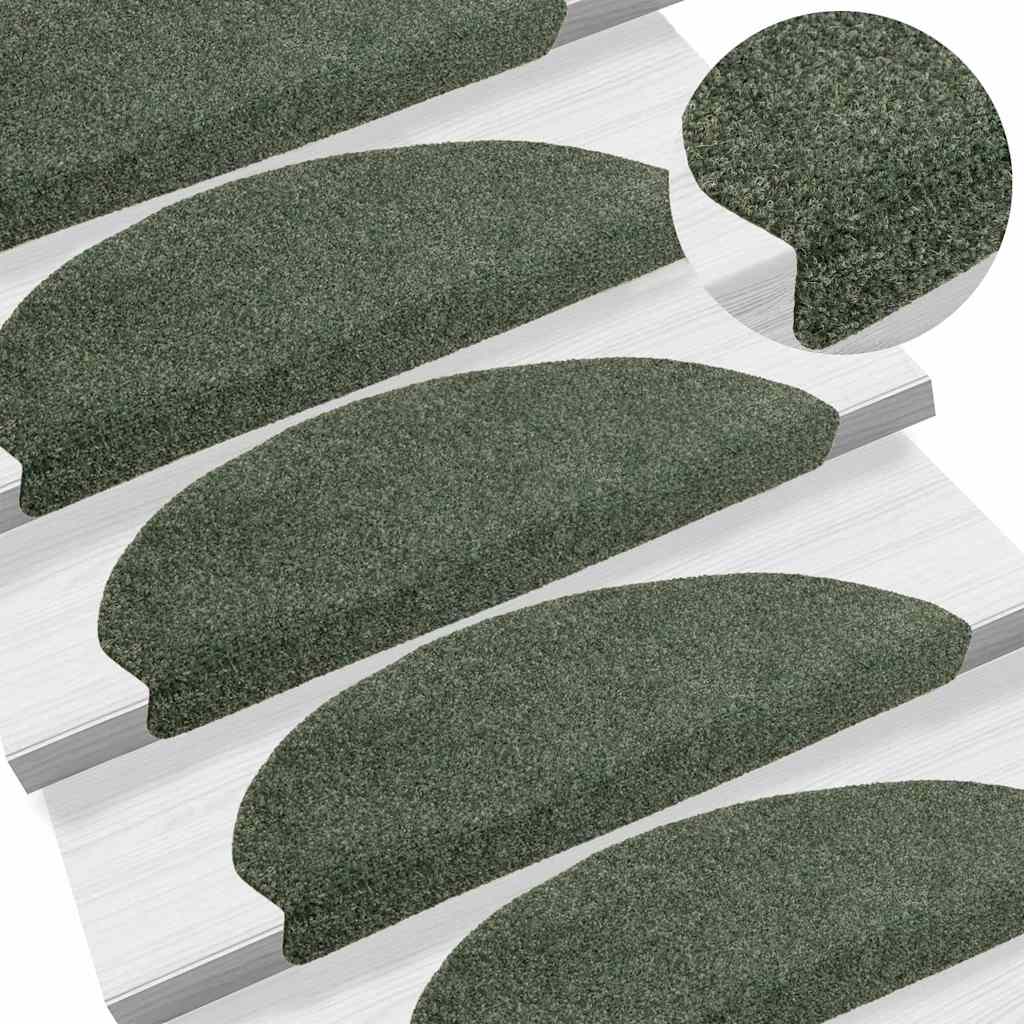 Stufenmatten Selbstklebend 10 Stk. 65x21x4 cm Grün Halbrund Groß