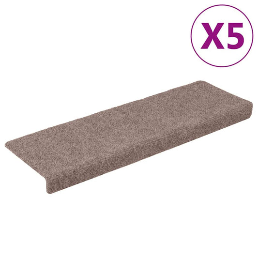 Stufenmatten Selbstklebend 5 Stk. 65x21x4 cm Creme Rechteckiger Rand