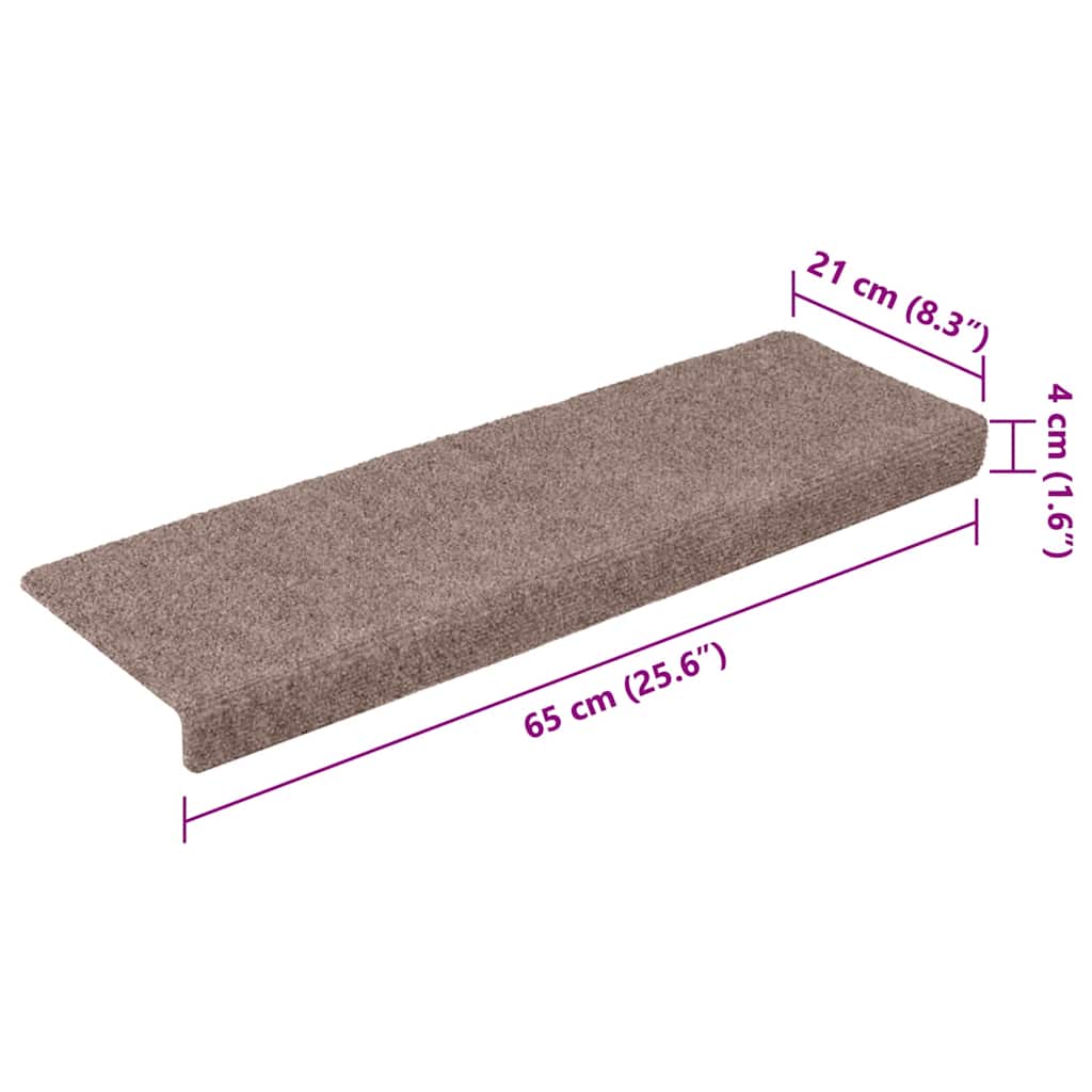 Stufenmatten Selbstklebend 5 Stk. 65x21x4 cm Creme Rechteckiger Rand