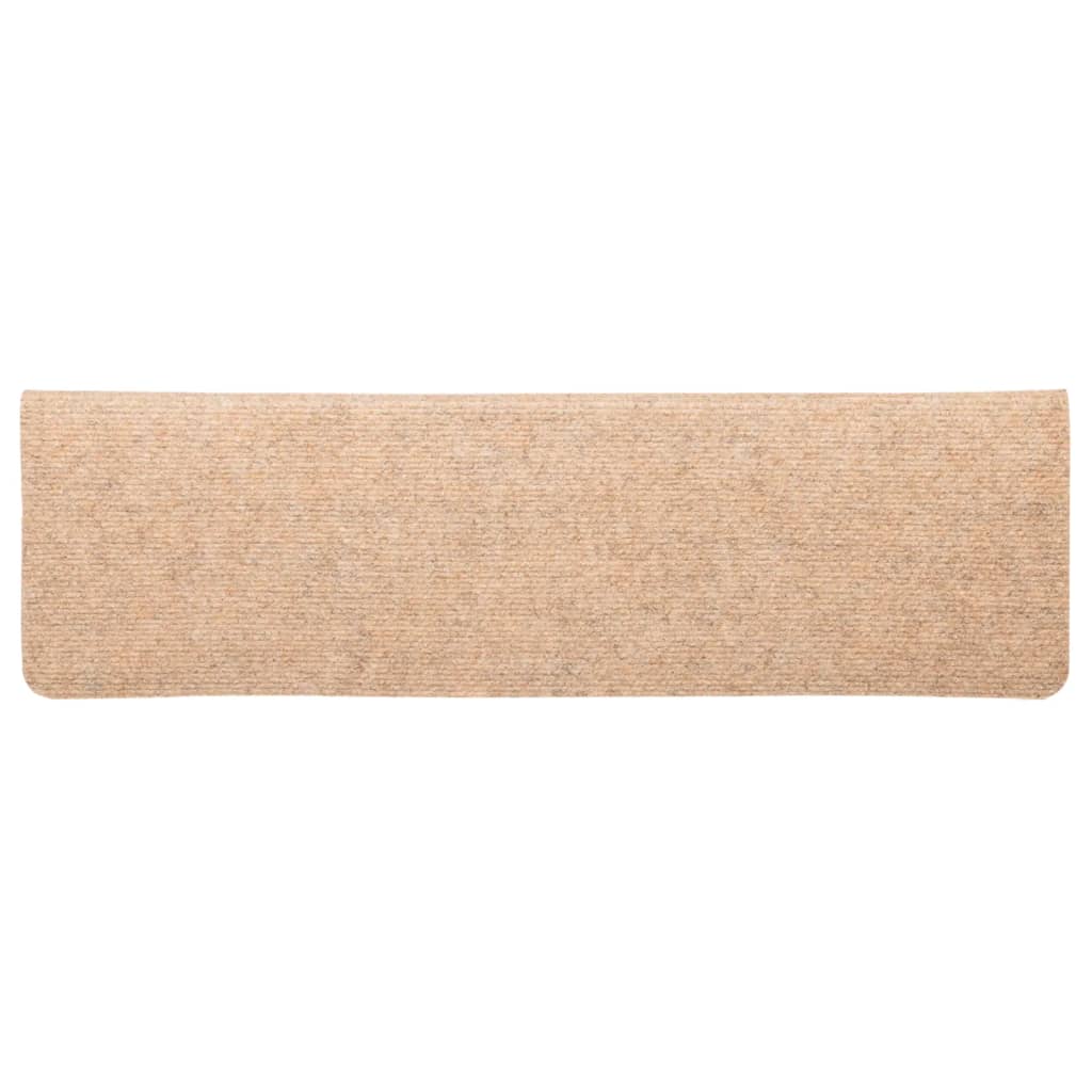 Stufenmatten Selbstklebend 10 Stk. 65x21x4 cm Creme Rechteckiger Rand