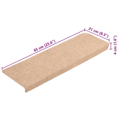 Stufenmatten Selbstklebend 10 Stk. 65x21x4 cm Creme Rechteckiger Rand